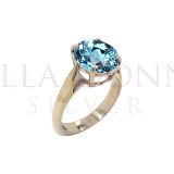 Silver & Blue Topaz Oval Ring