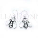 Silver & MOP Bee Earrings