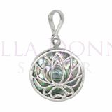 Silver & Paua Lotus Pendant