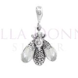 Silver Small MOP Bee Pendant
