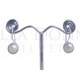 Silver & White Pearl Earrings