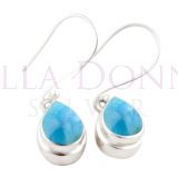 Silver & Larimar Earrings