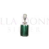 Silver & Rect Malachite Pendan