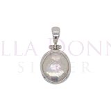 Silver & White Coin Pearl Pend