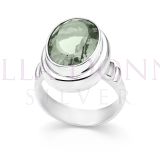 Silver & Green Amethyst Ring