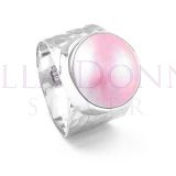 Silver & Pink Mabé Pearl Ring