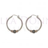 Silver & 18ct Rose Gold Hoops