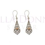 Silver & 18ct RG Earrings