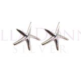 Silver Starfish Studs