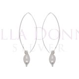 Silver & Pearl Drop Earrings