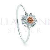 Silver & Rose Gold Daisy Ring