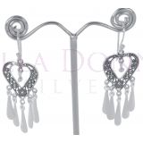 Silver Bohemian Heart Earrings