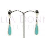 Silver & Turquoise Drop Studs