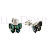 Silver & Paua Butterfly Studs