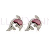 Silver & Pink MOP Dolphin Stud