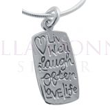 Silver Live Laugh Love Pendant