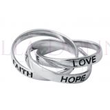 Silver 3 Rings Love Hope Faith