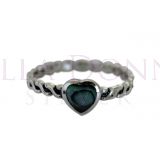 Silver & Paua Heart Ring
