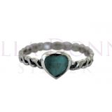 Silver & Turquoise Heart Ring