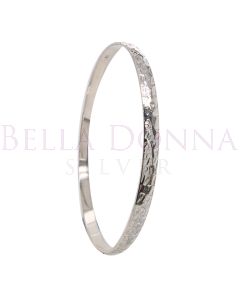 Sterling Silver 65x5m Solid Hammered Bangle