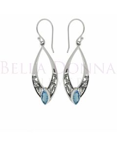 Silver & Blue Tpz Fili Earring