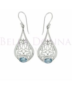 Silver & Blue Tpz Fili Earring