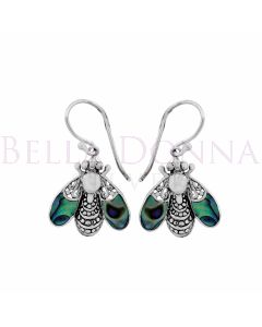 Silver & Paua Bee Earrings
