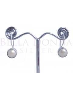 Silver & White Pearl Earrings