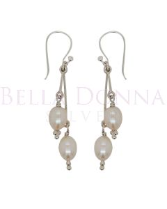 Silver & Rice Pearl Earrings