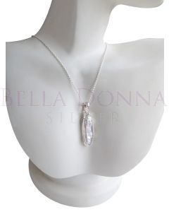 Silver & Biwa Pearl Pendant
