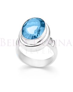 Silver & Blue Topaz Ring