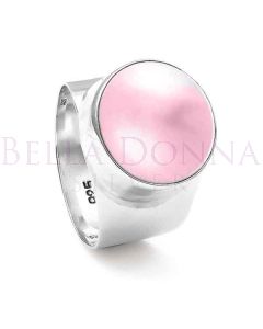 Silver & Pink Mabé Pearl Ring