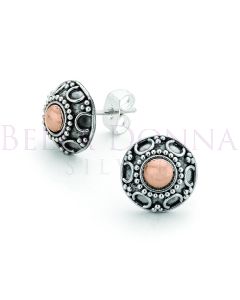 Silver & 18ct Rose Gold Studs