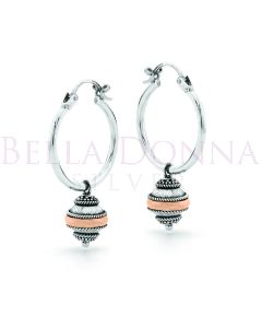 Silver & 18ct Rose Gold Hoops