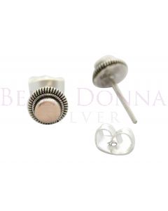 Silver & 18ct Rose Gold Studs