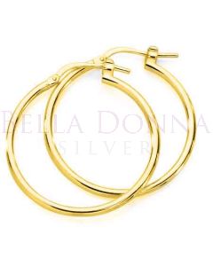 14ct YG Flashed Hoops 25x2mm