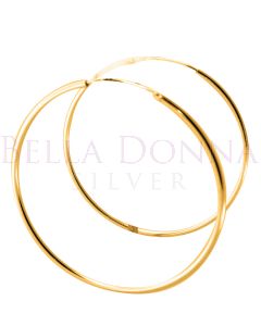 Yellow Gold Flash Hoops 60x2mm