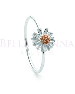 Silver & Rose Gold Daisy Ring