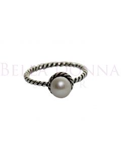Silver & 7mm Pearl Ring