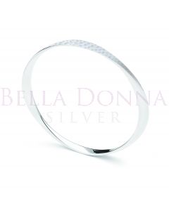 Silver 5x65 Hammered Bangle