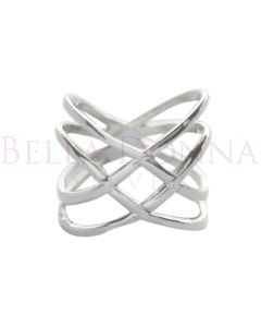 Silver Criss Cross Ring