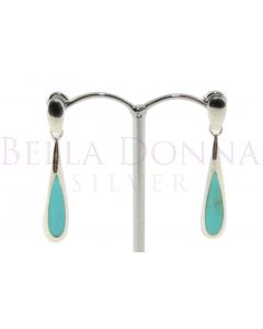 Silver & Turquoise Drop Studs