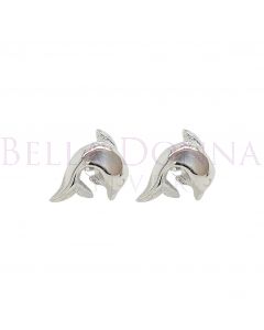Silver & MOP Dolphin Studs