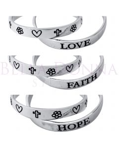 Silver 2 Love Hope Faith Rings