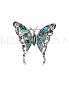 Silver & Paua Butterfly Brooch