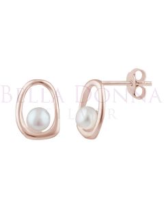 Silver & RG Plated Pearl Studs