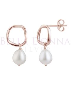 Silver & RG Plated Pearl Studs