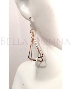 Silver & RG 2 Triangle Earring
