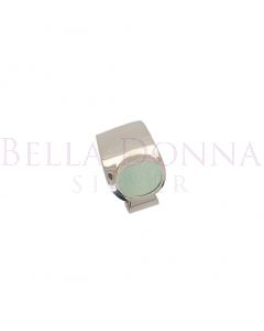 Silver & 8x10 Aqua Chalcy Ring